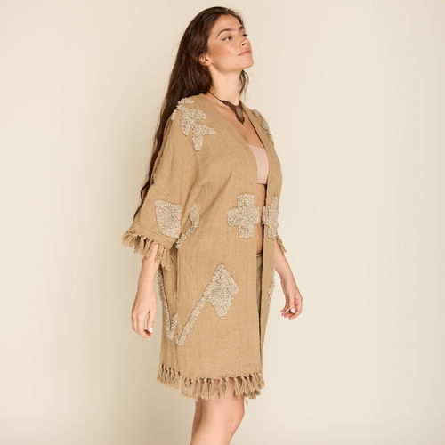 KHAKI LEGO KIMONO