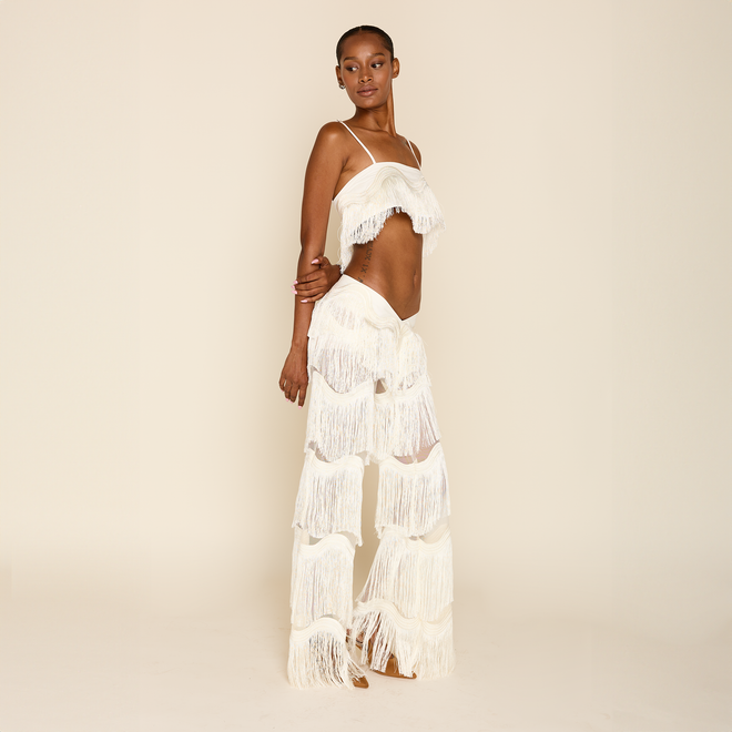 Fringe Wide Leg Pants