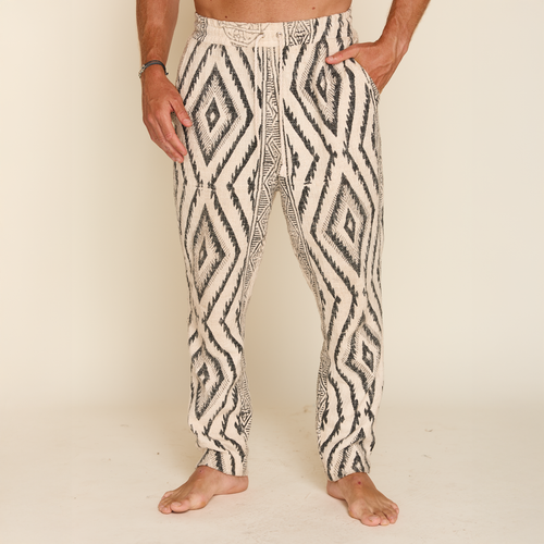 BLOCK PRINT LONG PANTS