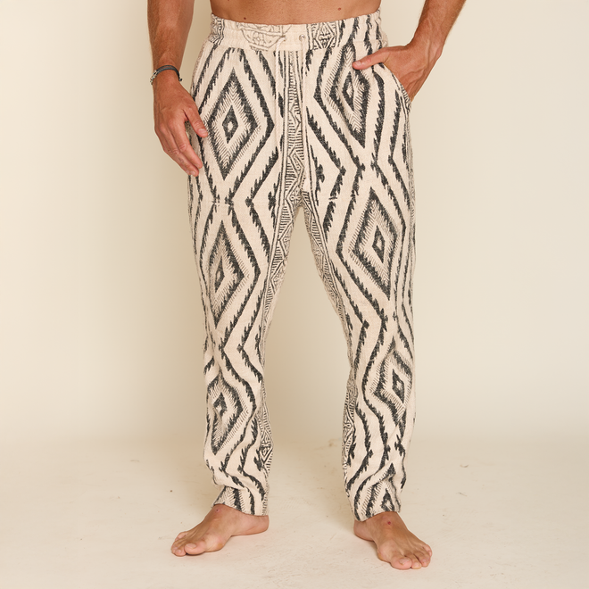 BLOCK PRINT LONG PANTS