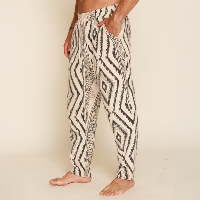 BLOCK PRINT LONG PANTS