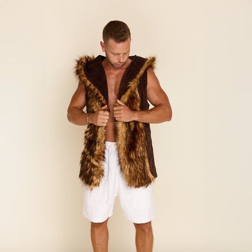 BROWN FUR VEST