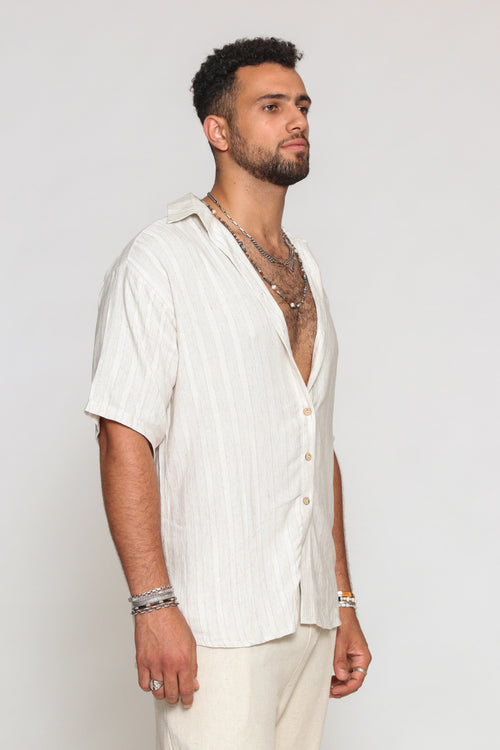 Cream stripe button down
