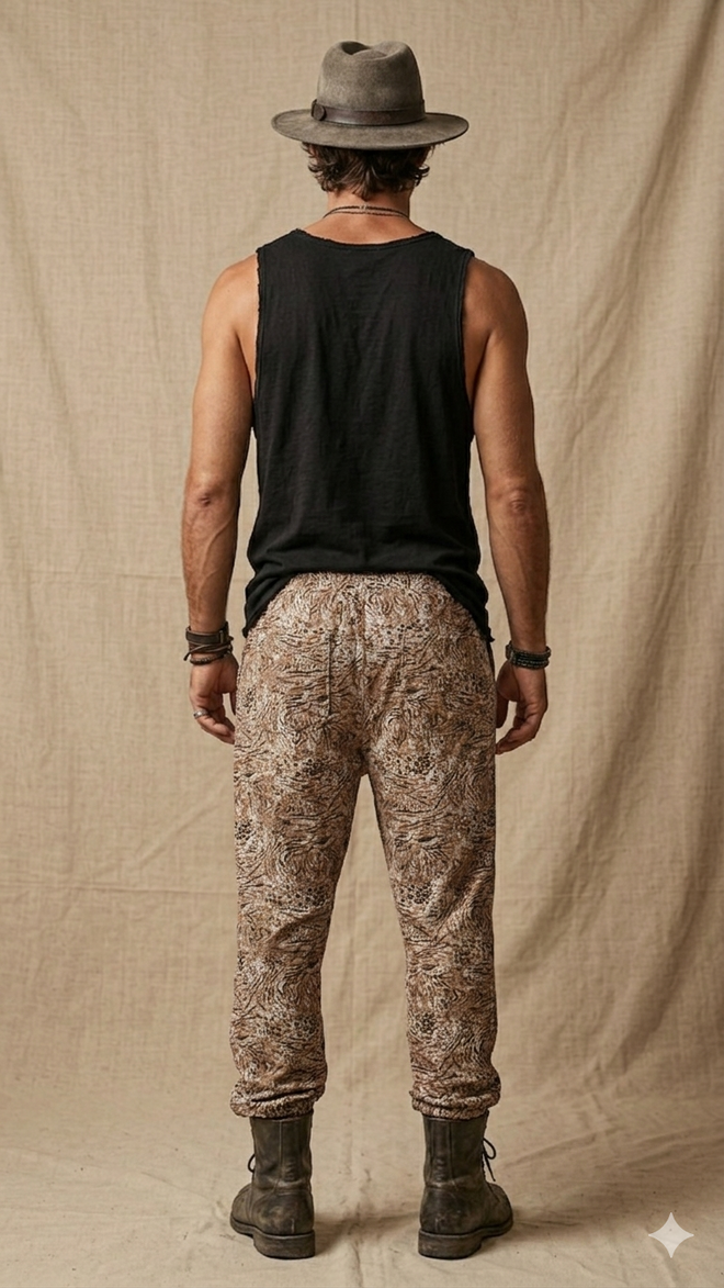 SATIN LEOPARD PANTS