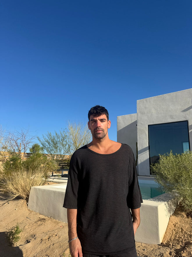 Black knit shirt