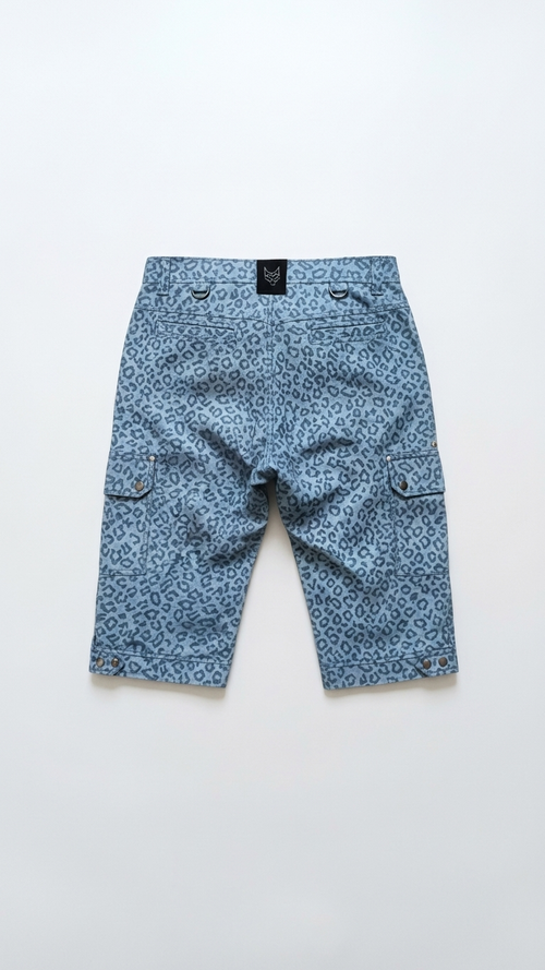 DENIM LEOPARD UTILITY PANTS