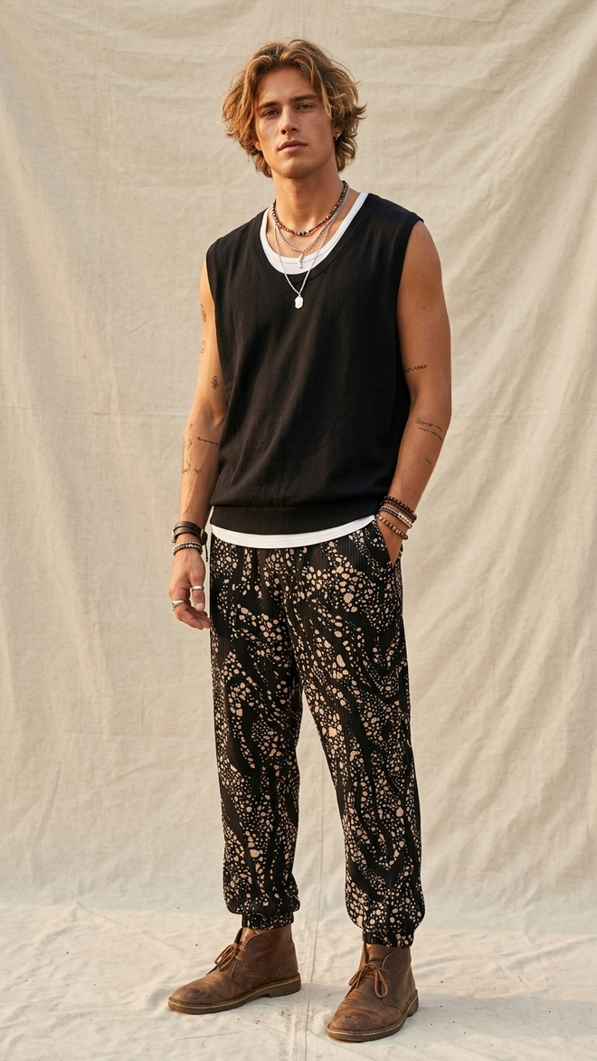 POLKA SCRIBBLE PANTS