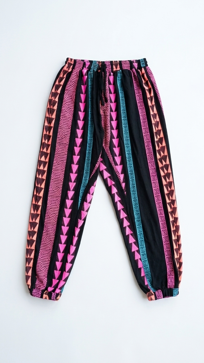 GEOMETRIP BLACK MULTICOLOR PANTS