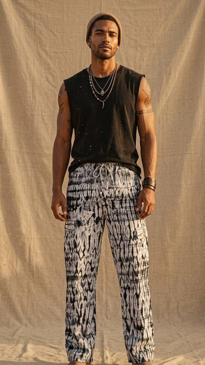 MONOCHROME ICE DYE PANTS