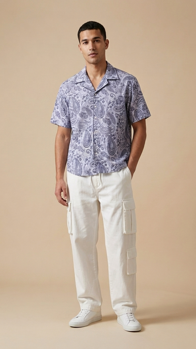 BABY BLUE BANDANA SHIRT