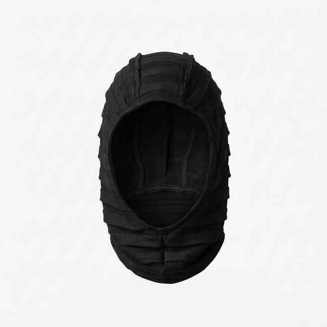 RIBBED NINJA BLACK HOOD