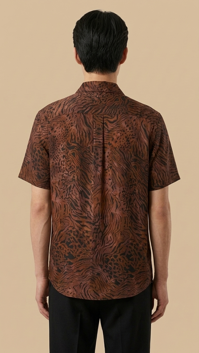 CRUSHED VELVET HALF SLEEVE SHIRT