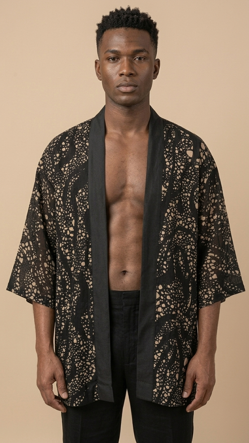 POLKA SCRIBBLE KIMONO