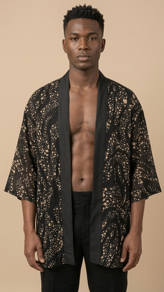 POLKA SCRIBBLE KIMONO