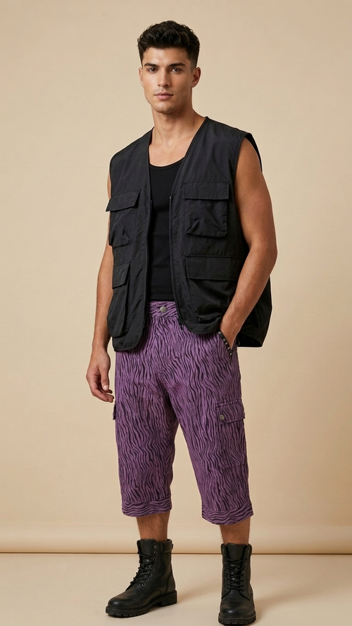 PINK ZEBRA UTILITY PANTS