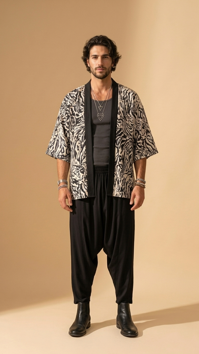 ZEBRA WAVE KIMONO