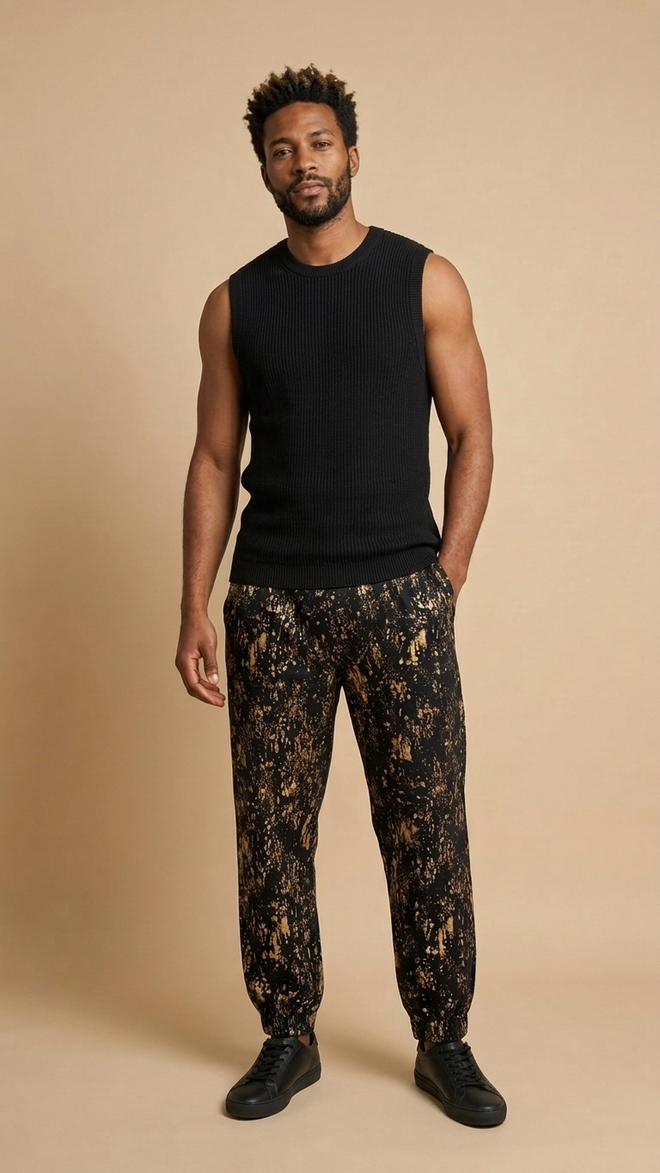 GOLD SPLATTER TROUSER