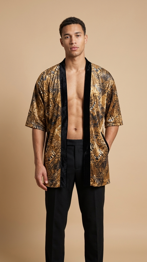 VELVET SAFARI KIMONO