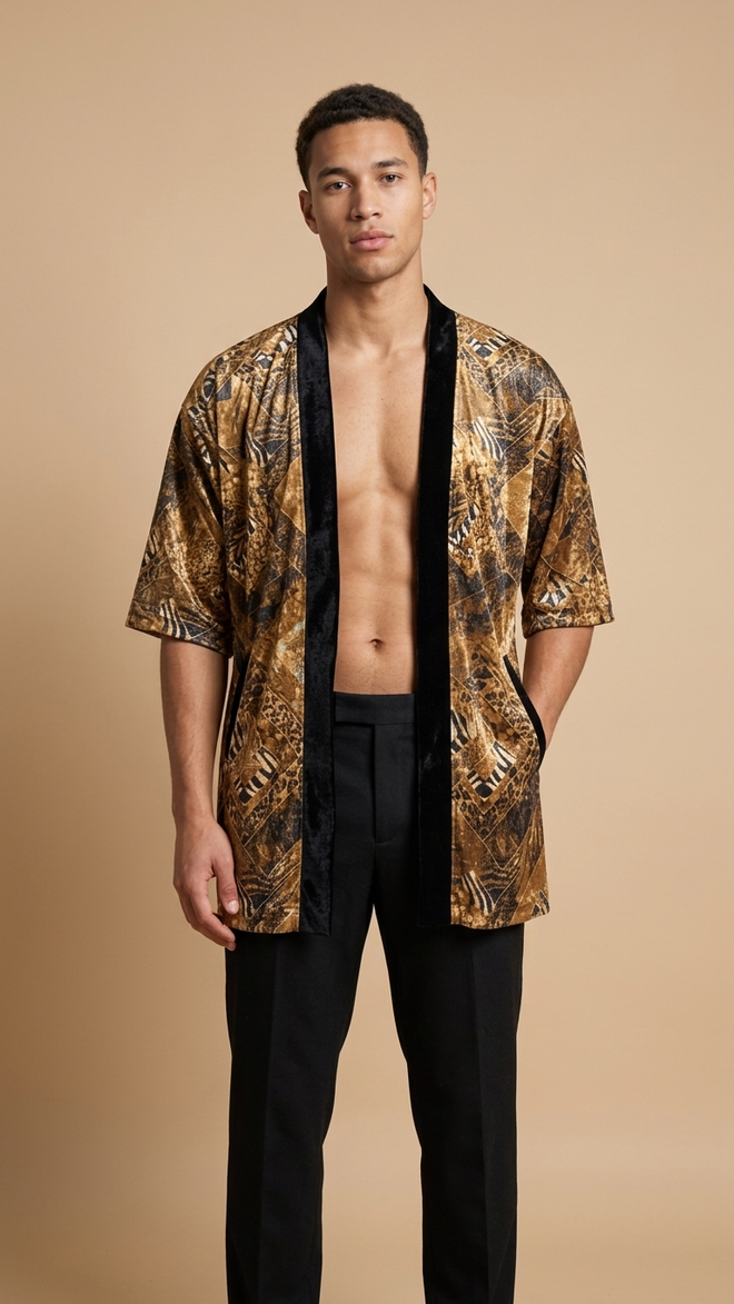 VELVET SAFARI KIMONO