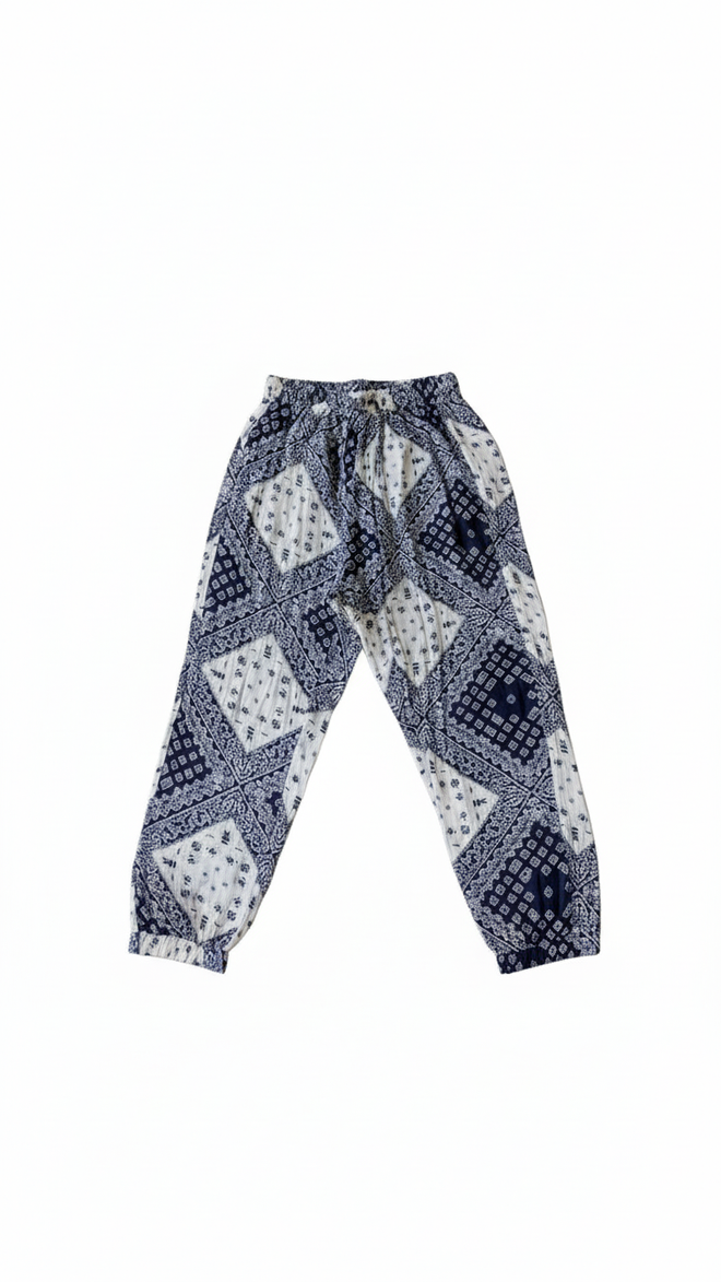 BLUE BANDANA TAPERED TROUSER