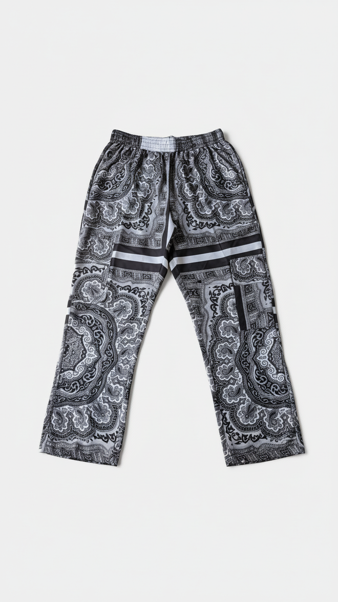 BLACK BANDANA CARGO TROUSER
