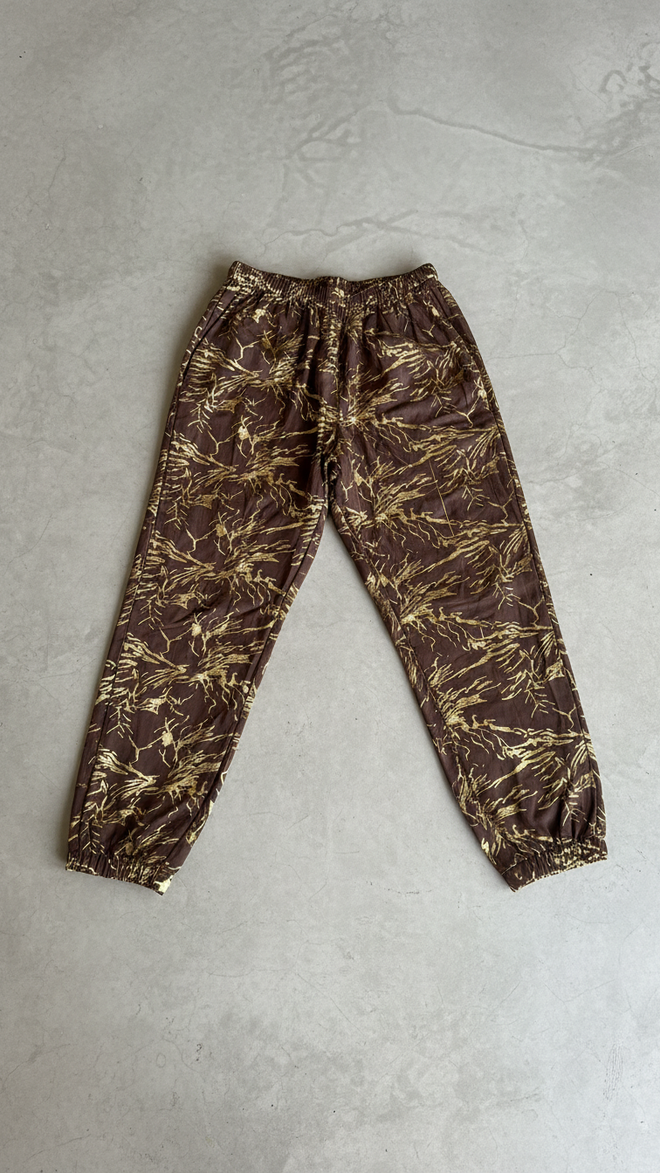 BROWN GOLD SPLATTER TROUSER