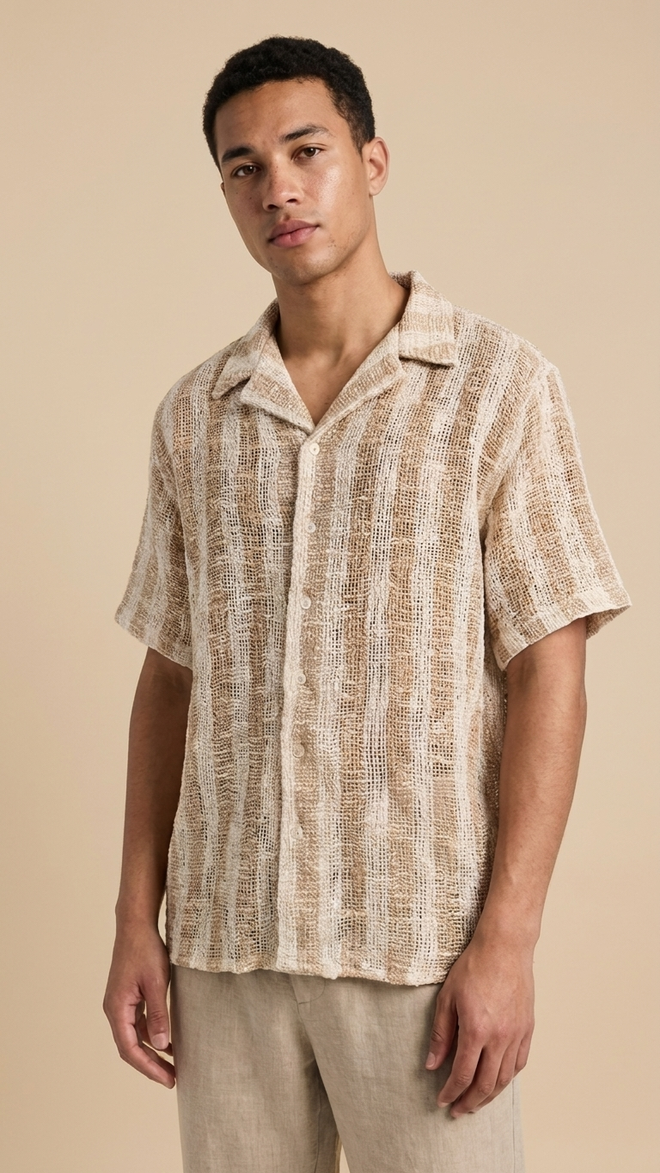 SAHARA STRIPE BUTTON SHIRT