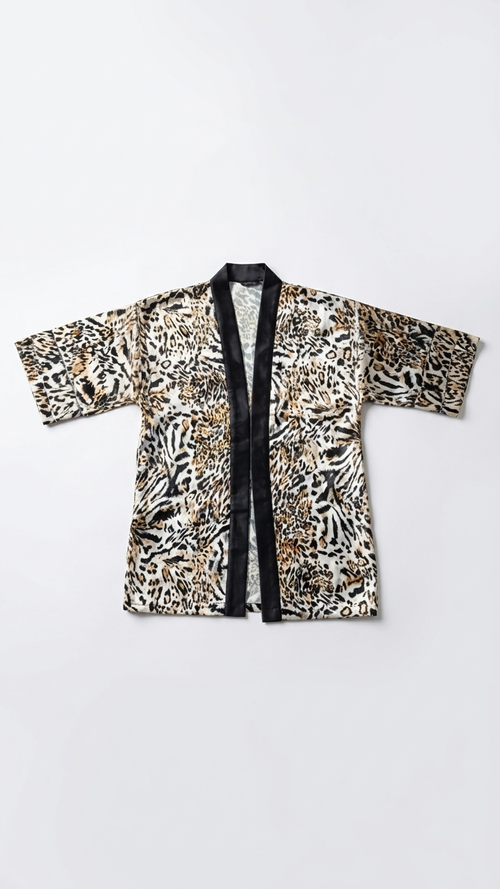 SATIN JAGUAR KIMONO