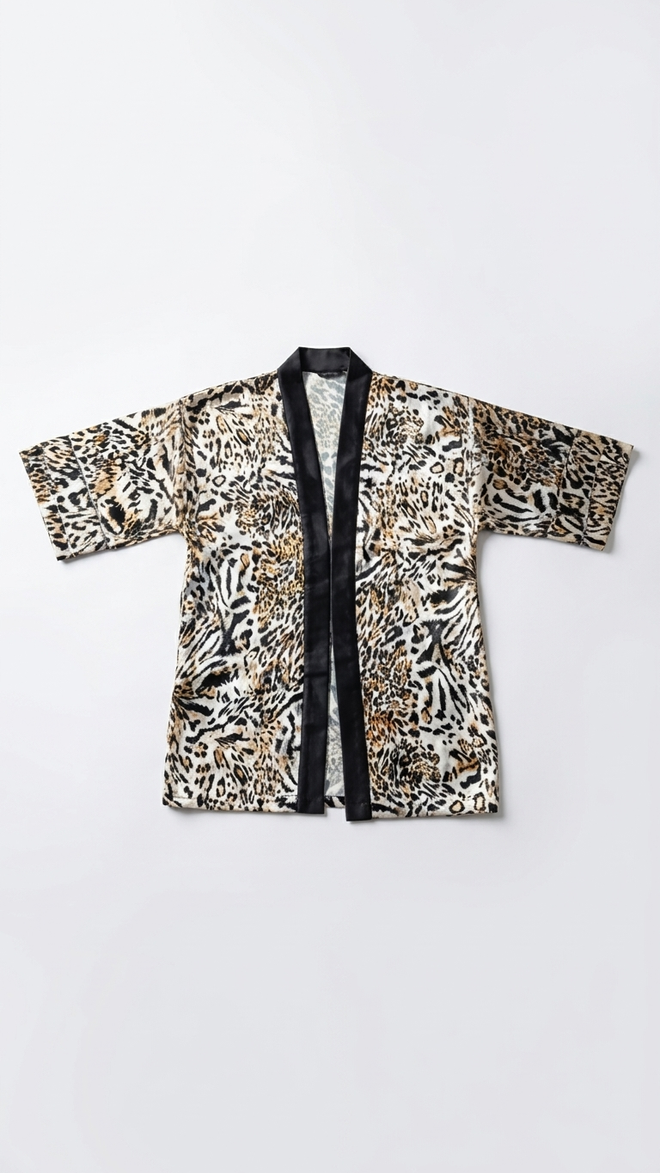 SATIN JAGUAR KIMONO