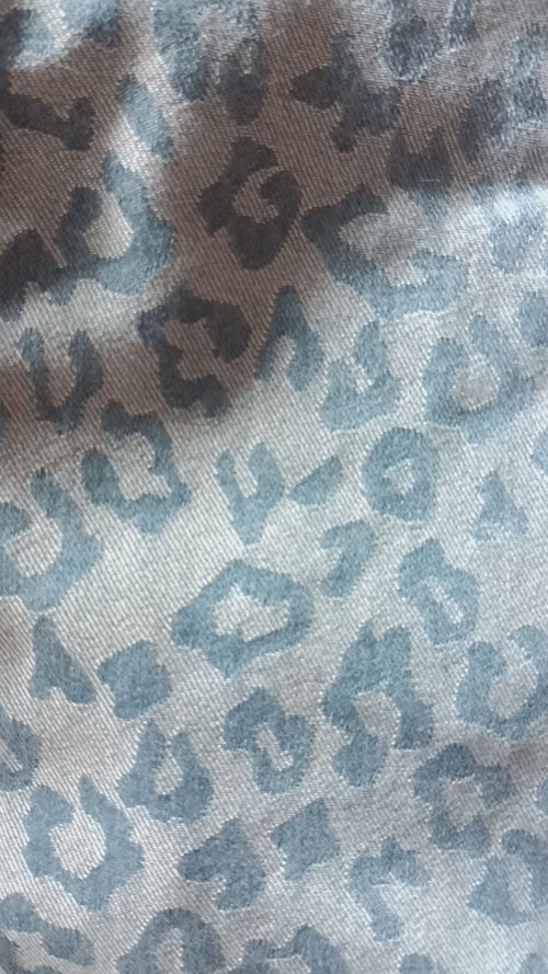 DENIM LEOPARD UTILITY PANTS